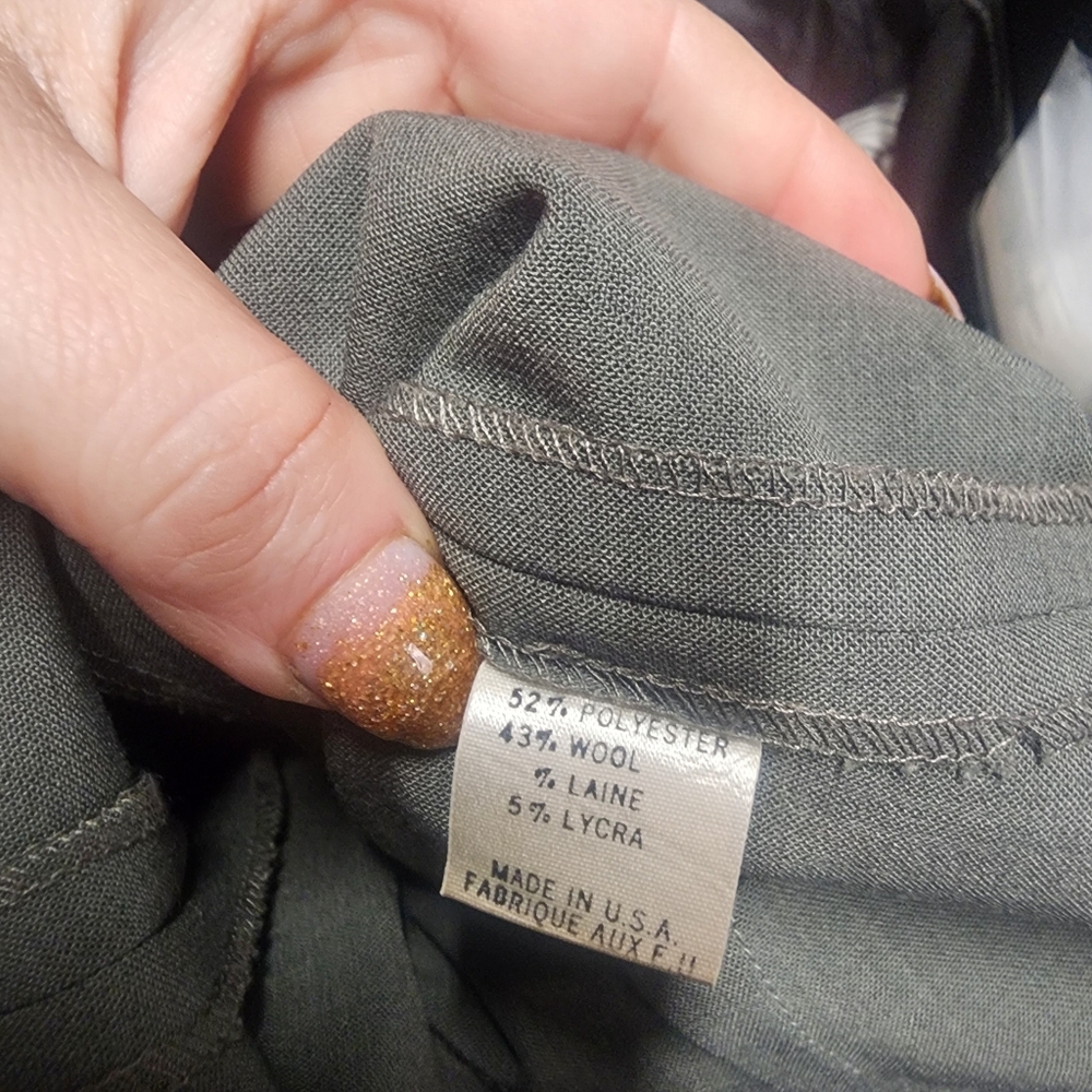 THEORY Olive Green Stretch Wool Sleevless High Neck Dress, Size 4 - Picture 7 of 7